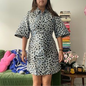 Ganni leopard Jacquard dress
